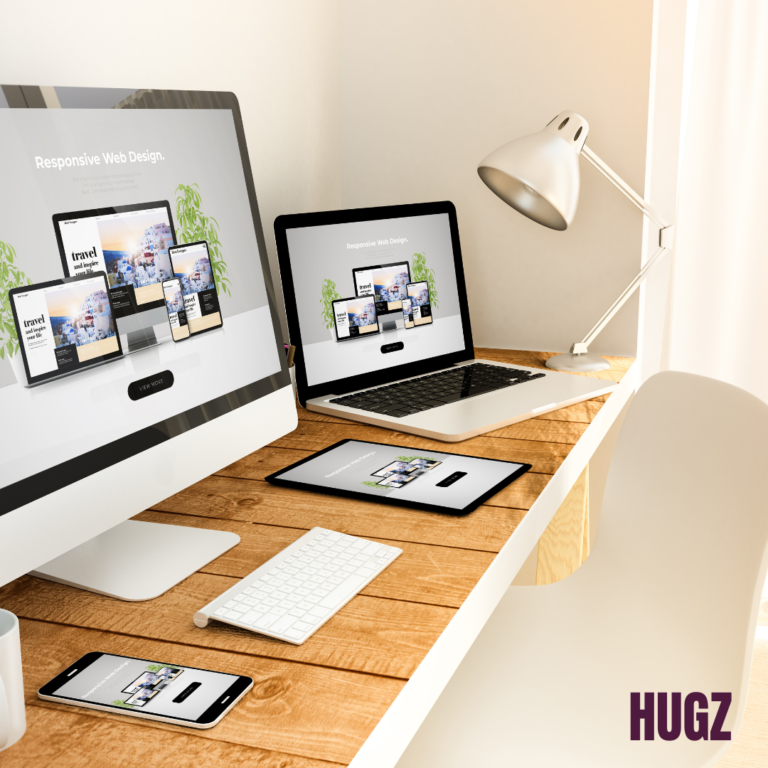 Mesa de trabalho de criação de sites